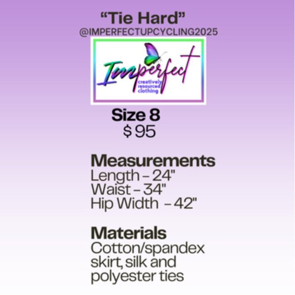 Upcycled denim skirt with neckties - Picture 2 of 2